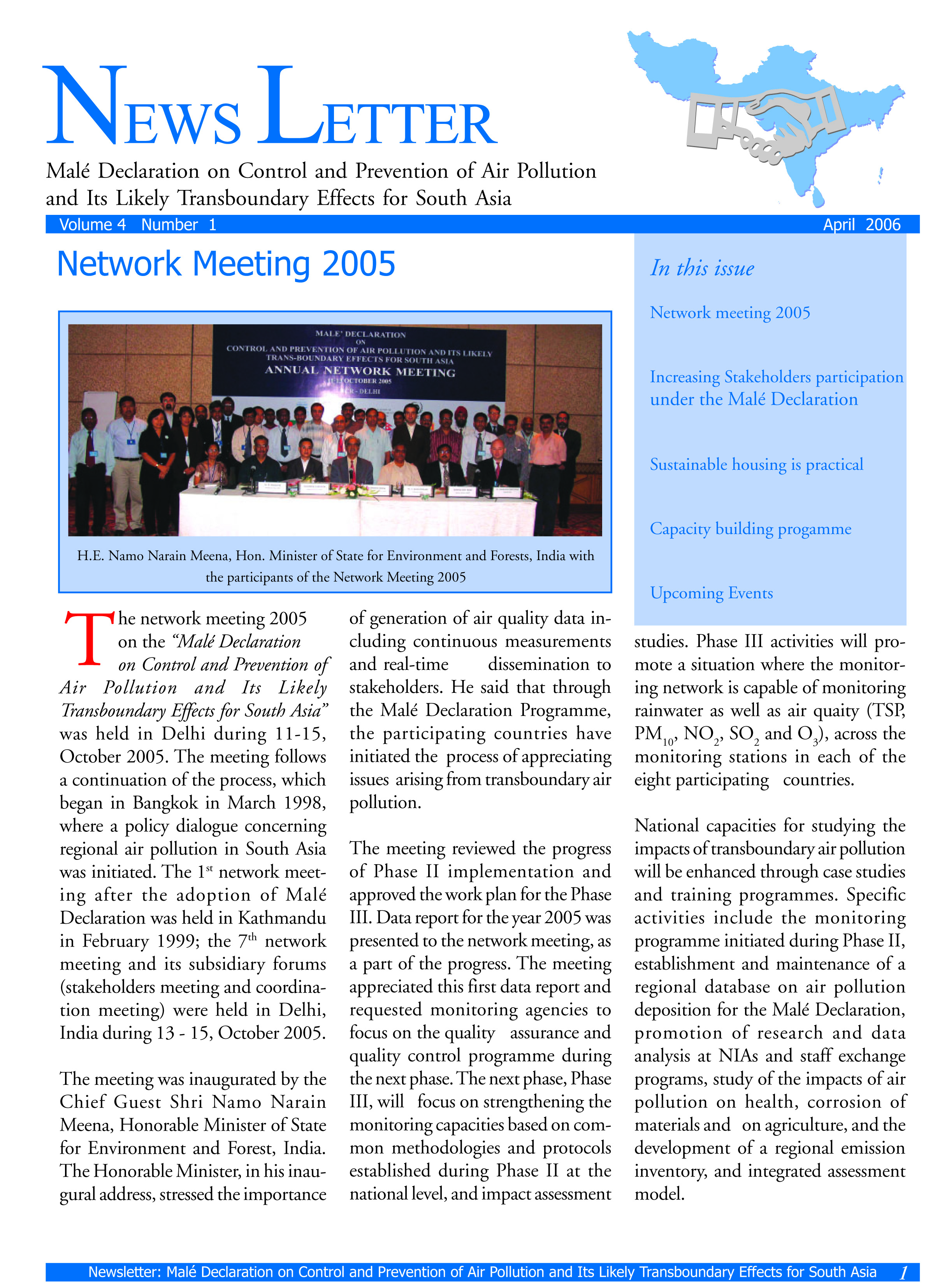 Malé Declaration Newsletter - Volume 4, Issue 1