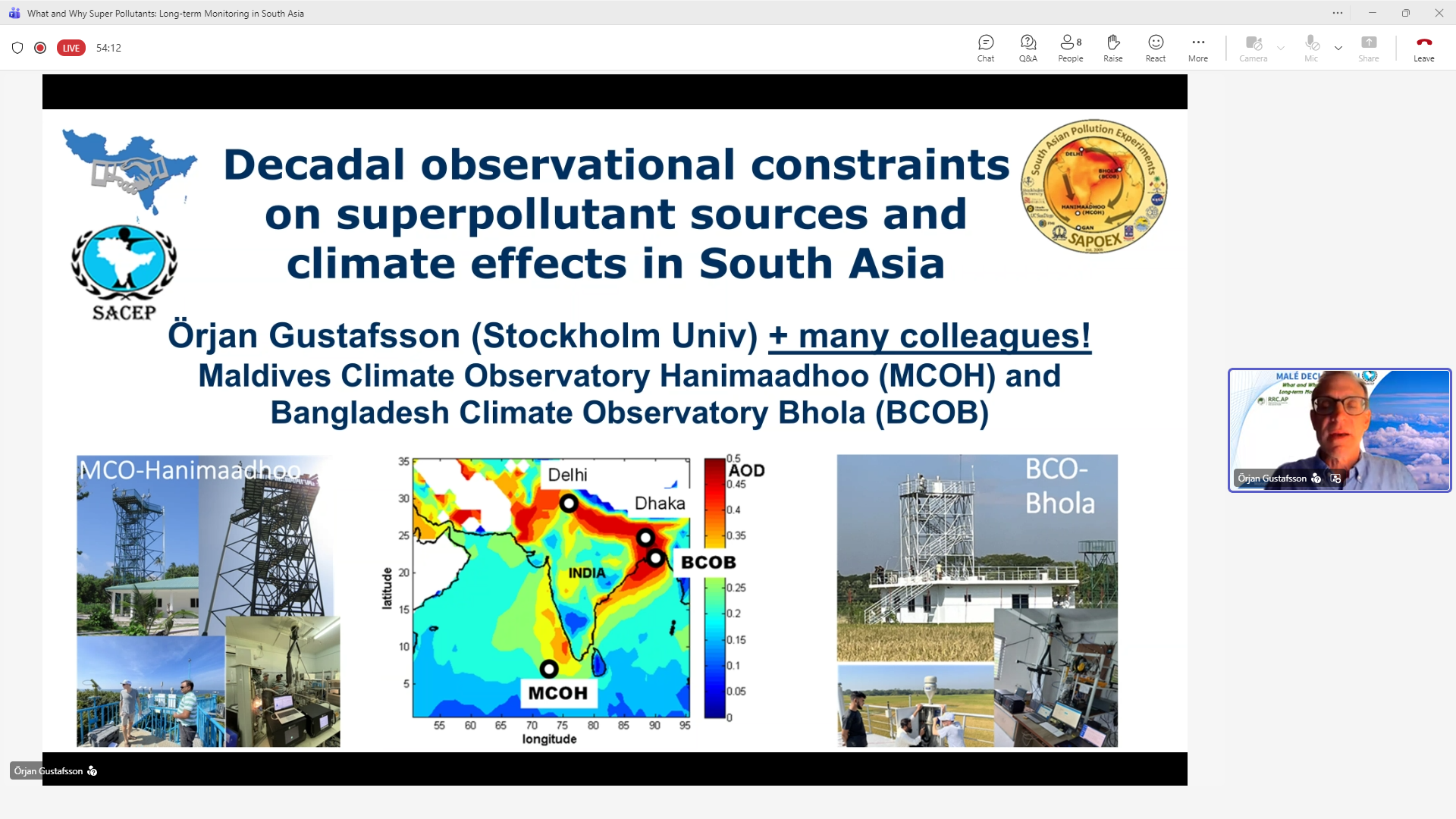 Presentation by Prof. Örjan Gustafsson